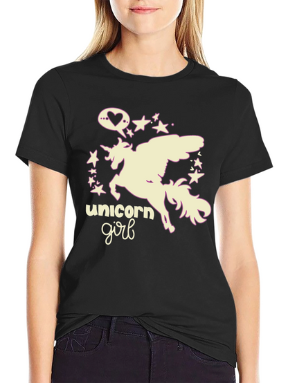 Unicorn Girl Black Graphic Tee