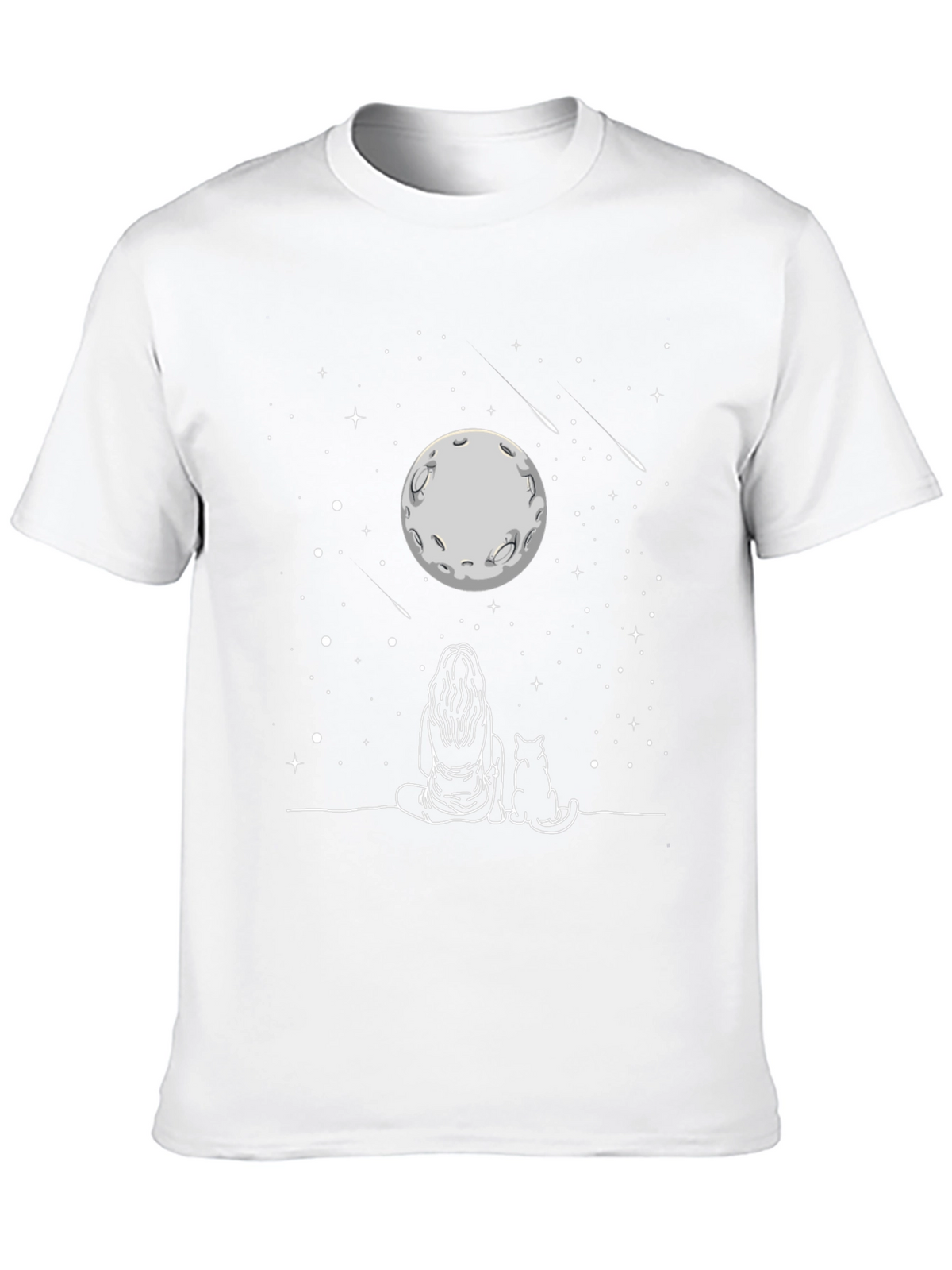 Moon Gazing Cat T-Shirt -  Unisex Tee