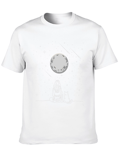 Moon Gazing Cat T-Shirt -  Unisex Tee