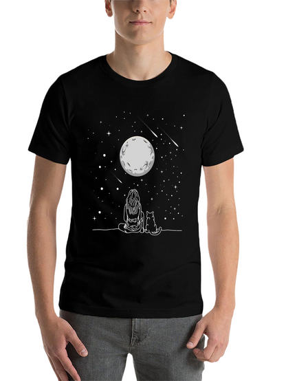 Moon Gazing Cat T-Shirt -  Unisex Tee