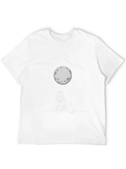 Moon Gazing Cat T-Shirt -  Unisex Tee