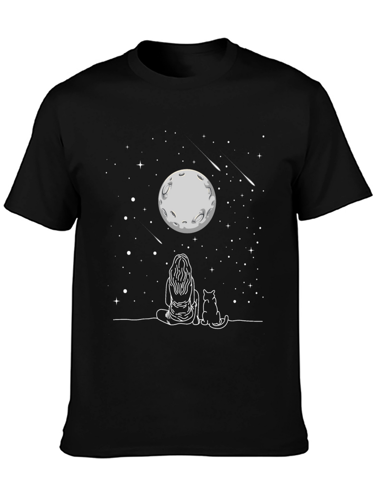 Moon Gazing Cat T-Shirt -  Unisex Tee