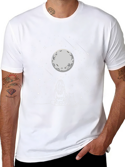Moon Gazing Cat T-Shirt -  Unisex Tee