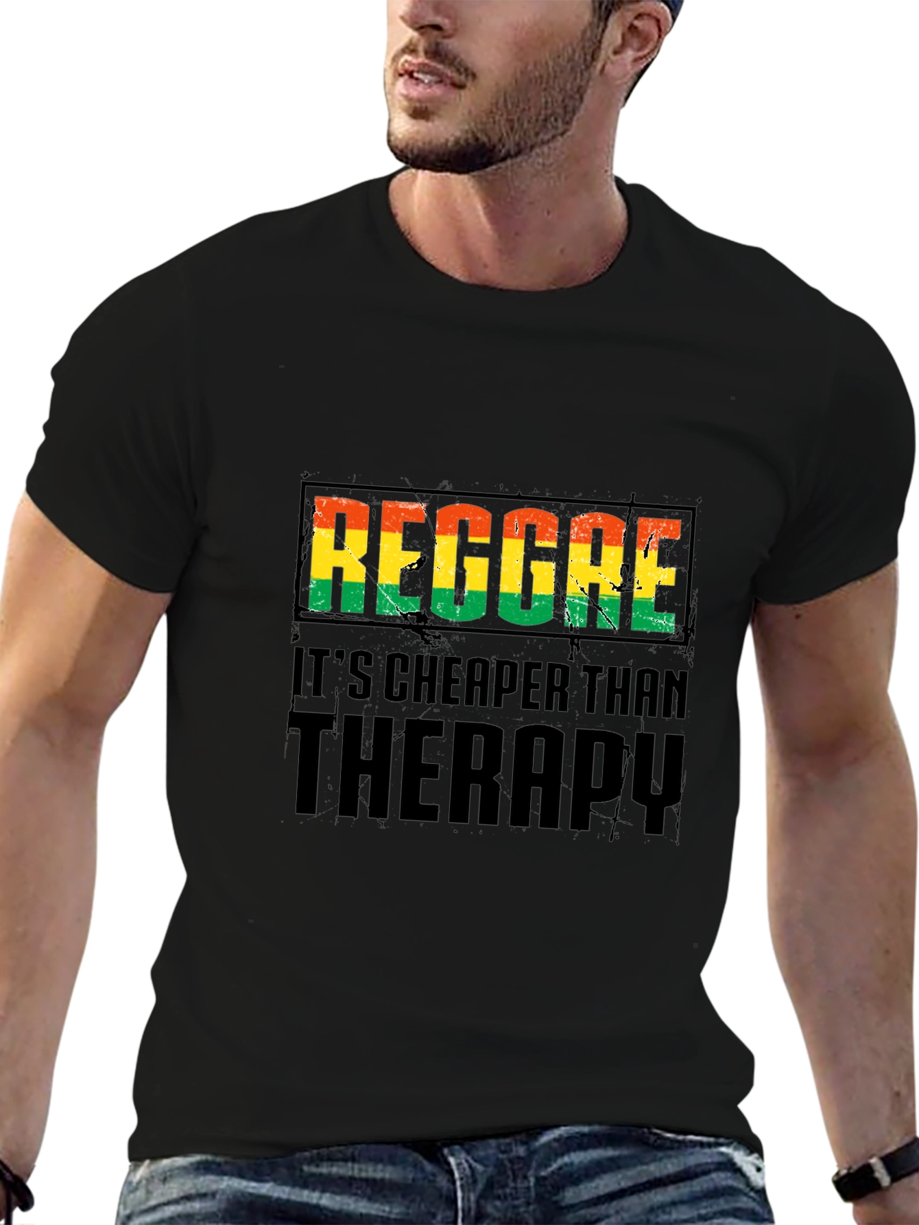 Reggae Cheaper Than Therapy Black T-Shirt