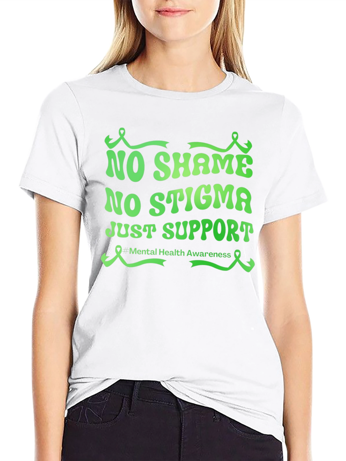 Mental Health Awareness Tee - No Shame No Stigma