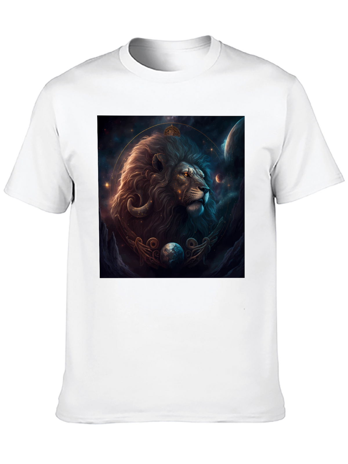 Lion Zodiac Graphic Tee - Stylish Black T-Shirt
