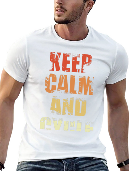 Keep Calm and Cycle T-Shirt - Retro Style