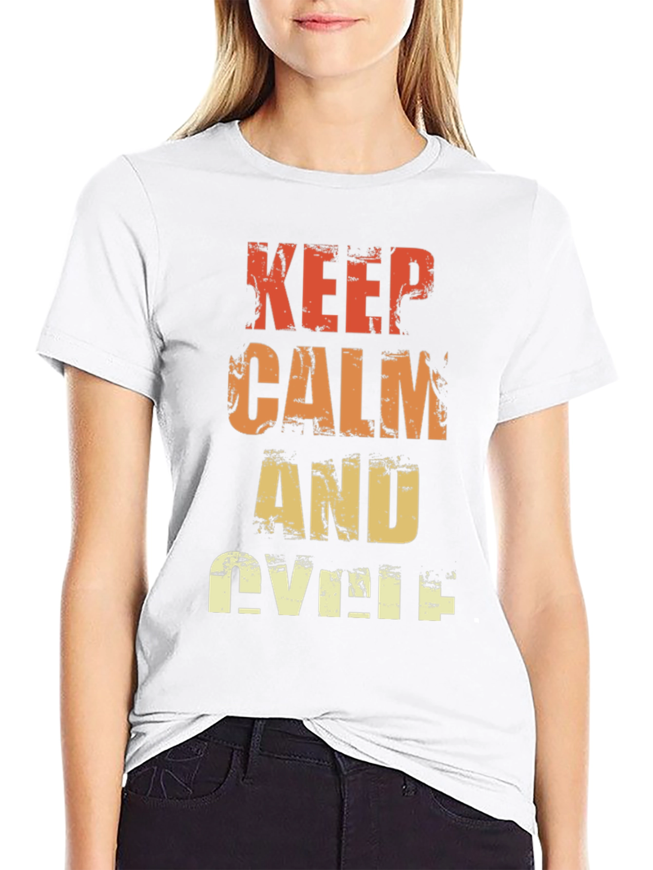Keep Calm and Cycle T-Shirt - Retro Style