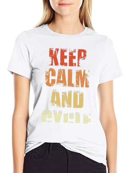 Keep Calm and Cycle T-Shirt - Retro Style