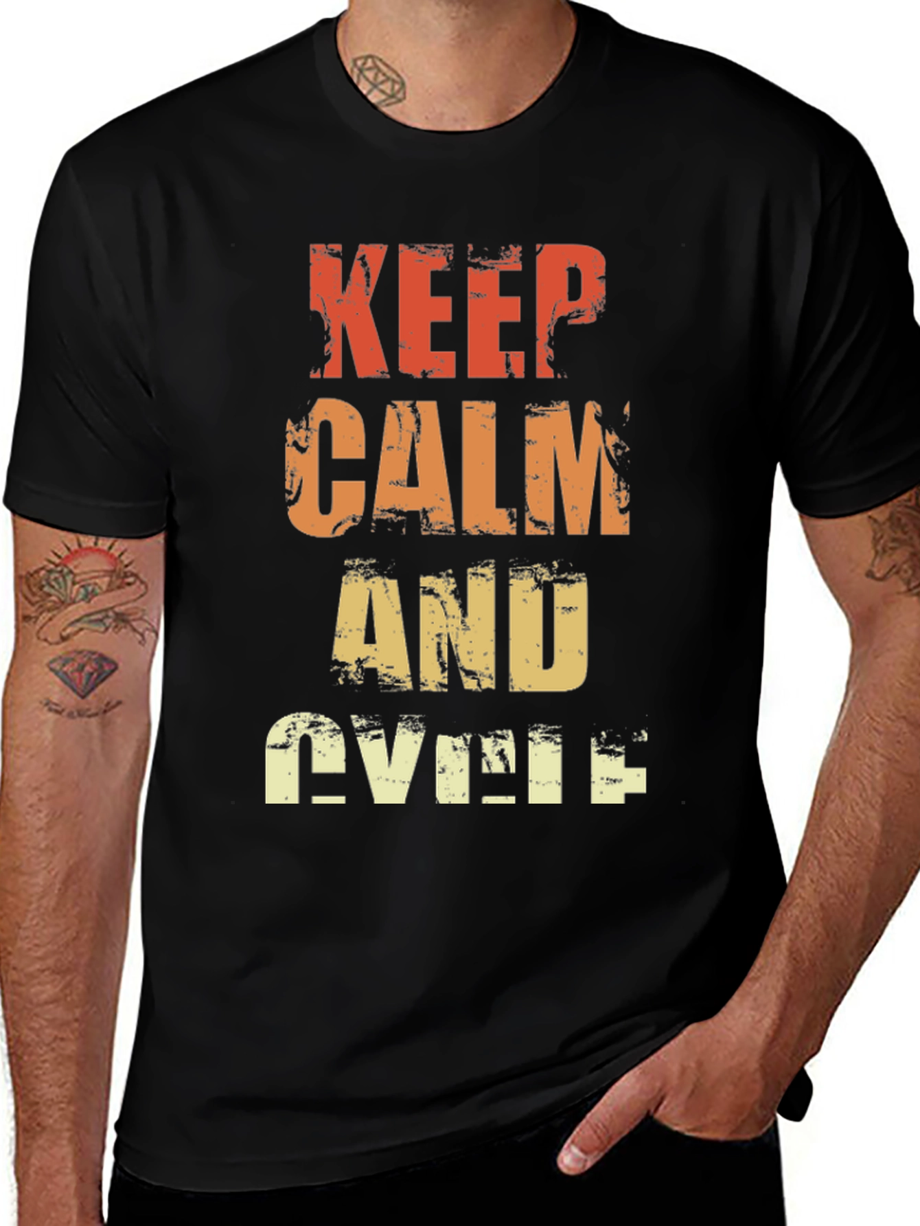 Keep Calm and Cycle T-Shirt - Retro Style