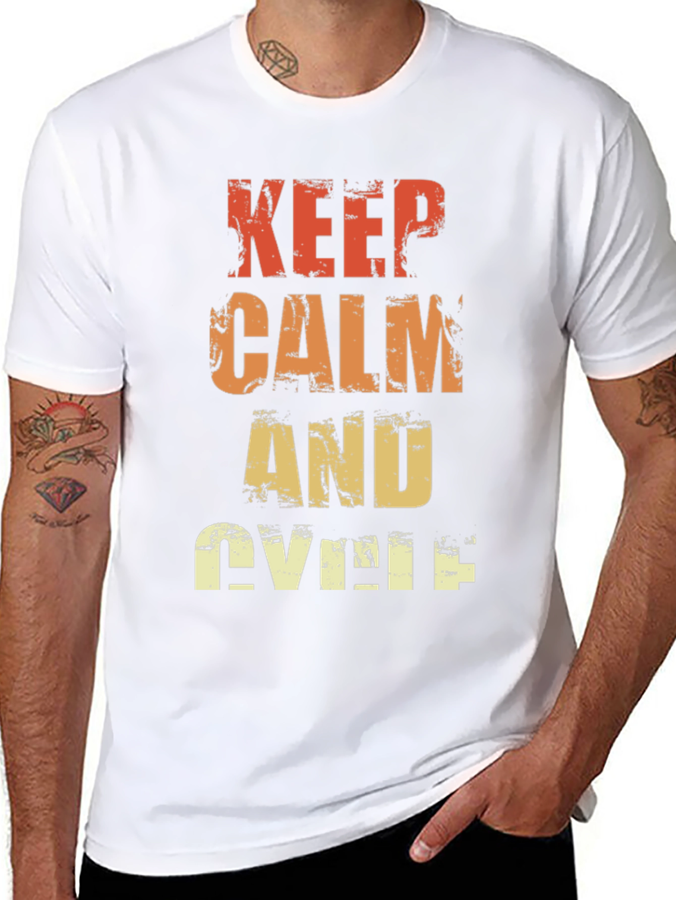 Keep Calm and Cycle T-Shirt - Retro Style