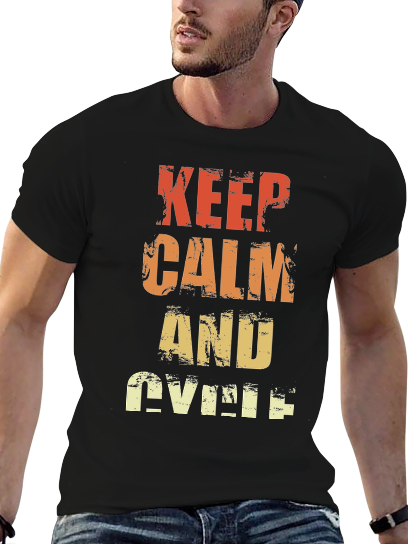 Keep Calm and Cycle T-Shirt - Retro Style