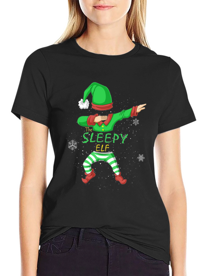 Sleepy Elf Dabbing Christmas T-Shirt