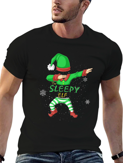 Sleepy Elf Dabbing Christmas T-Shirt