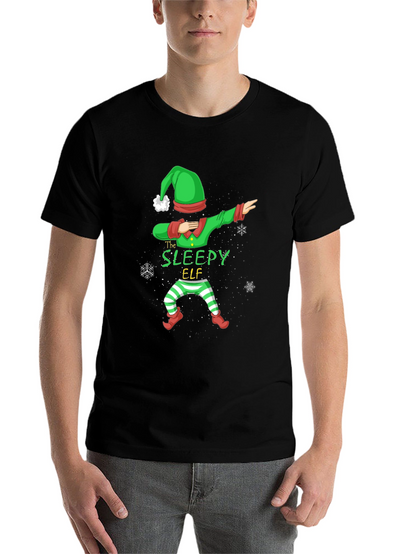 Sleepy Elf Dabbing Christmas T-Shirt