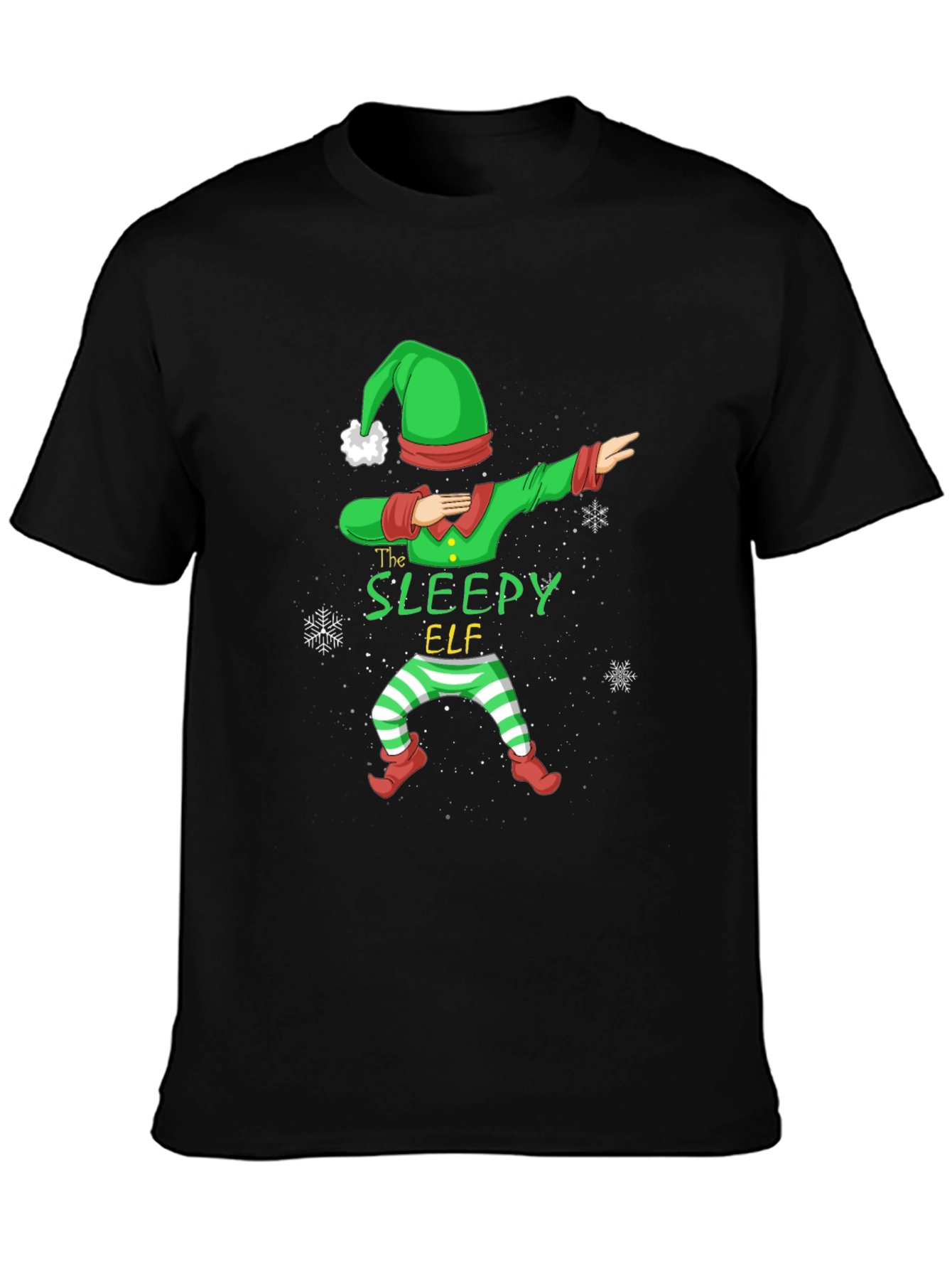 Sleepy Elf Dabbing Christmas T-Shirt