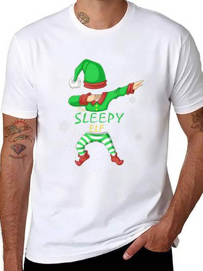 Sleepy Elf Dabbing Christmas T-Shirt