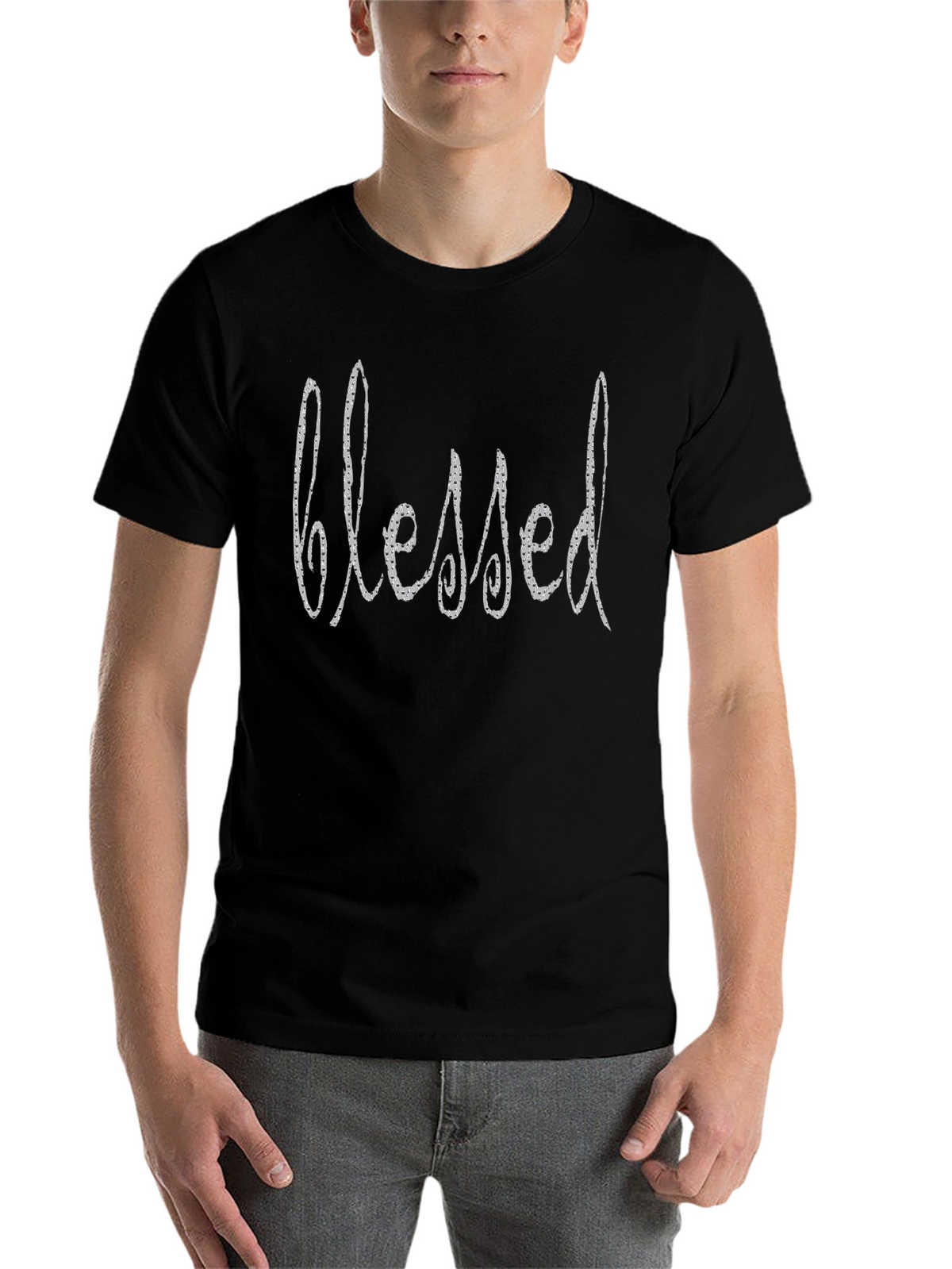 Blessed Graphic Print Black T-Shirt