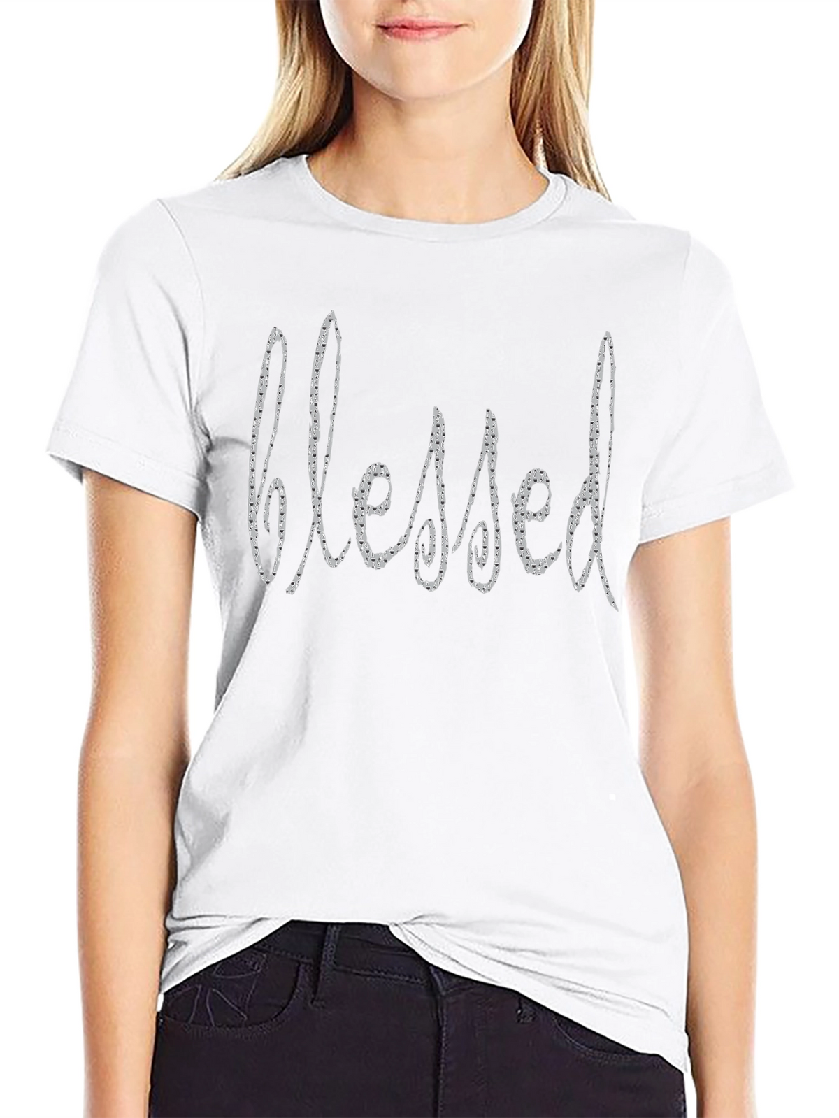 Blessed Graphic Print Black T-Shirt