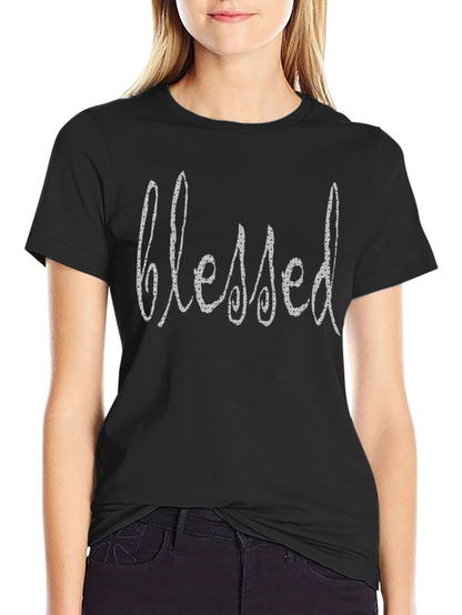Blessed Graphic Print Black T-Shirt