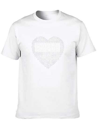Camping Word Art Heart T-Shirt