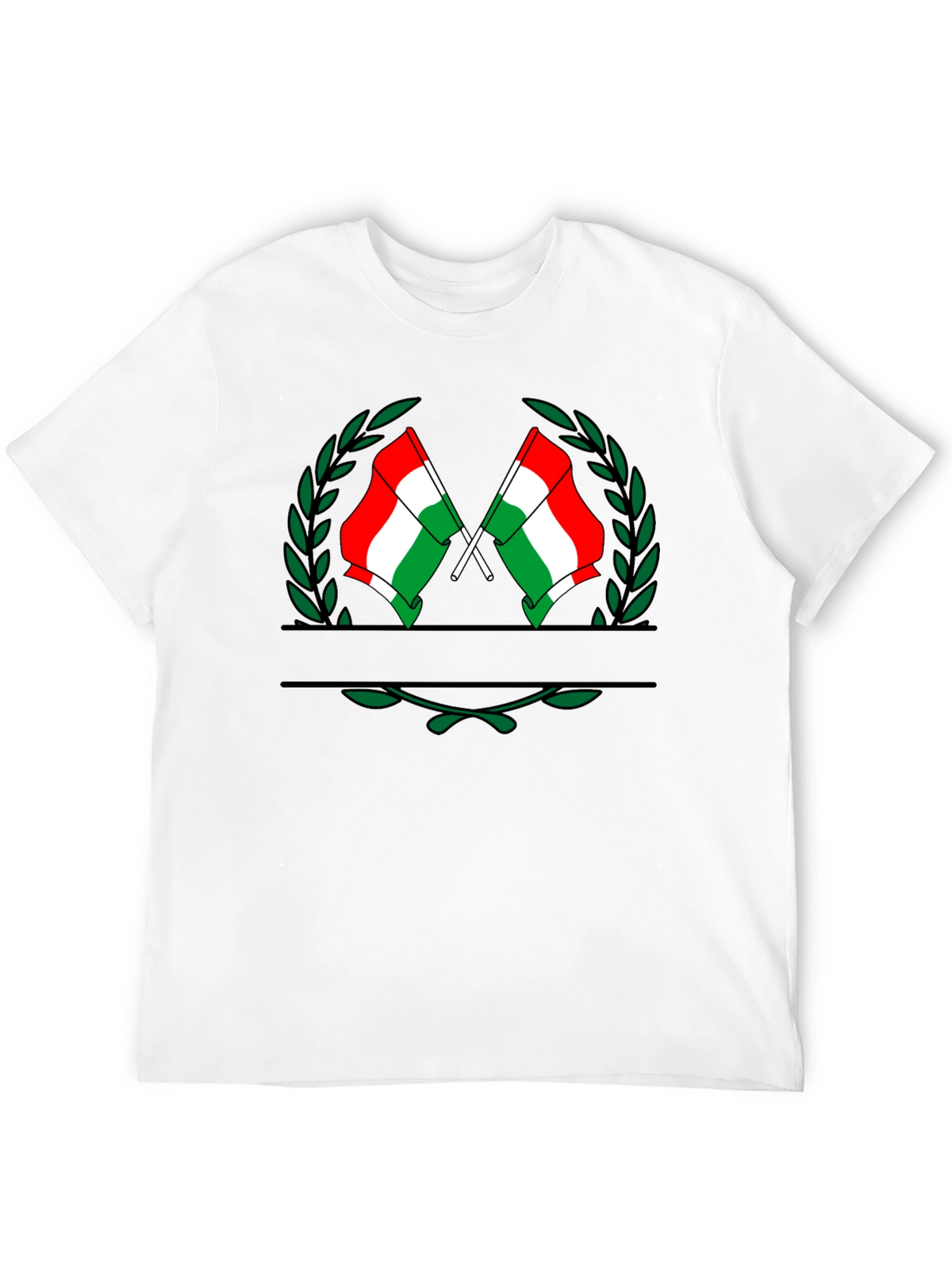 Hungarian Flag Crest Black T-Shirt