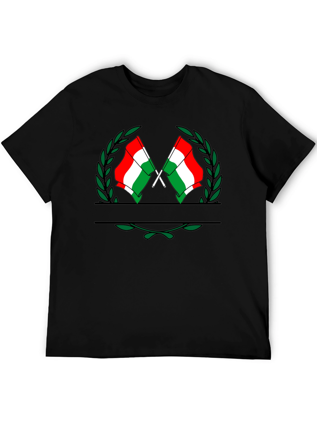 Hungarian Flag Crest Black T-Shirt