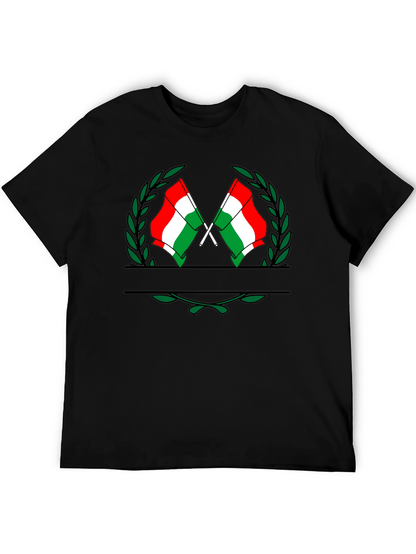 Hungarian Flag Crest Black T-Shirt