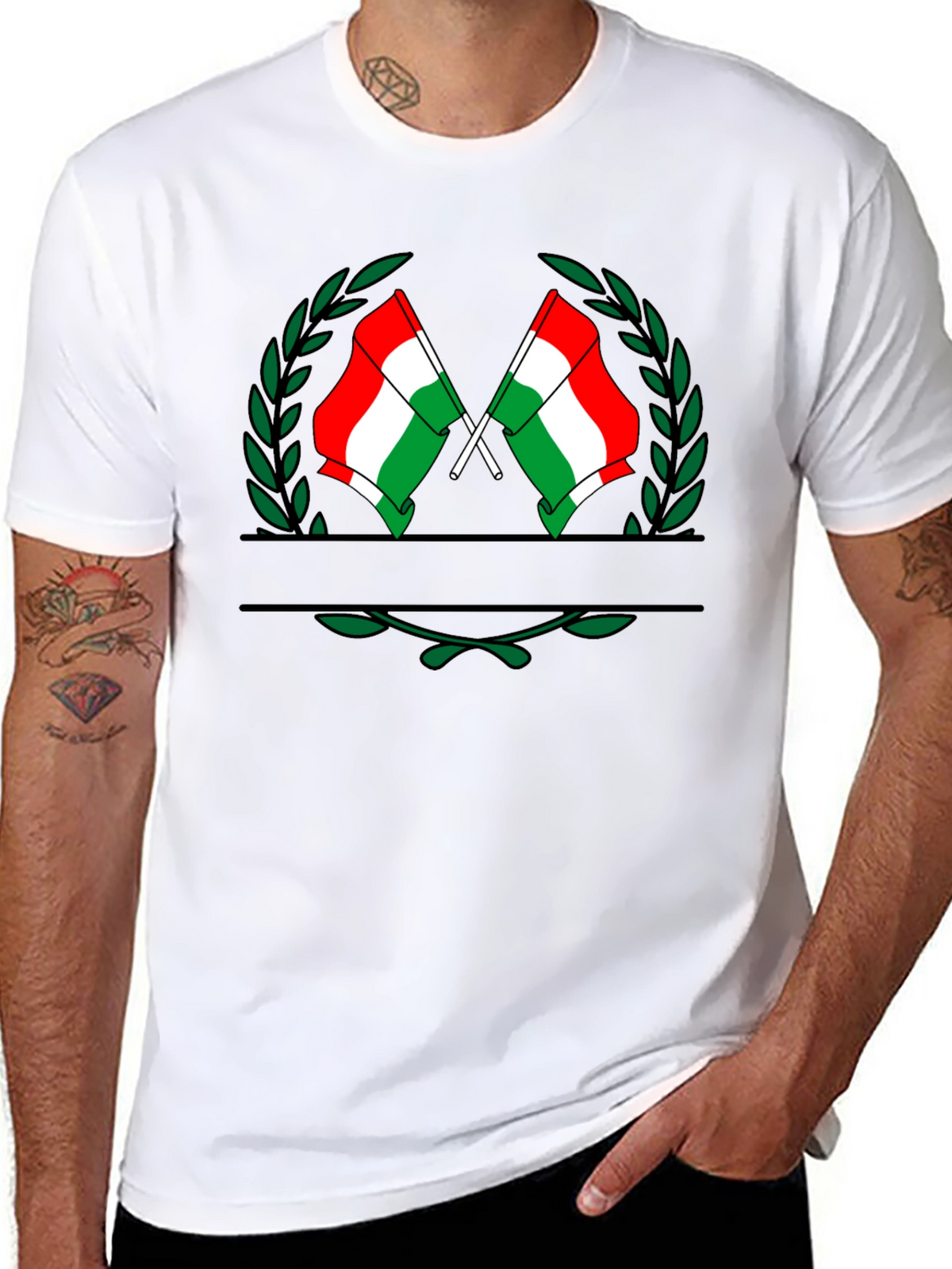 Hungarian Flag Crest Black T-Shirt