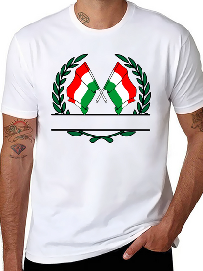 Hungarian Flag Crest Black T-Shirt
