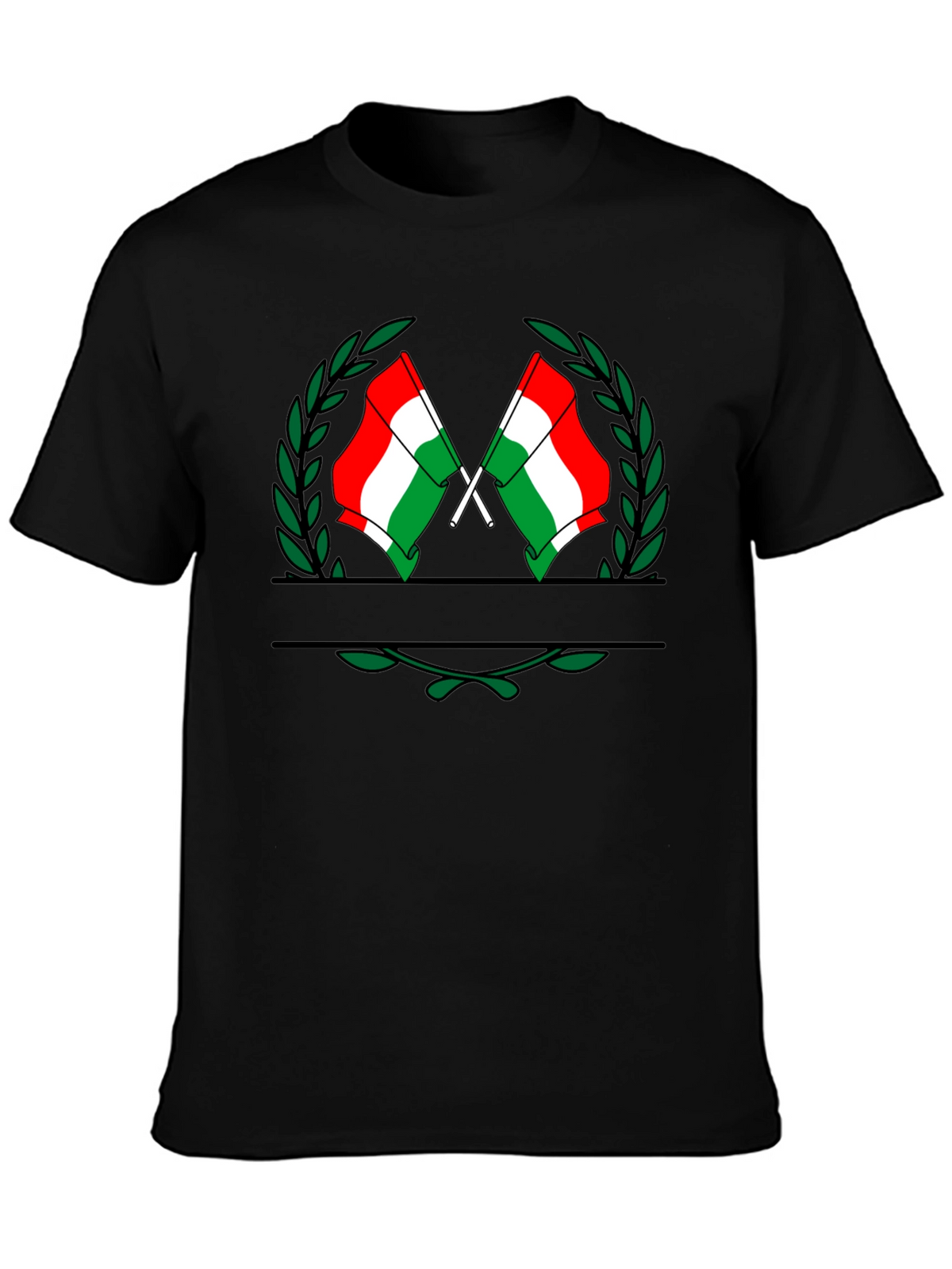 Hungarian Flag Crest Black T-Shirt