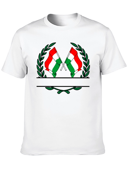 Hungarian Flag Crest Black T-Shirt