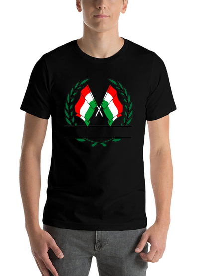 Hungarian Flag Crest Black T-Shirt