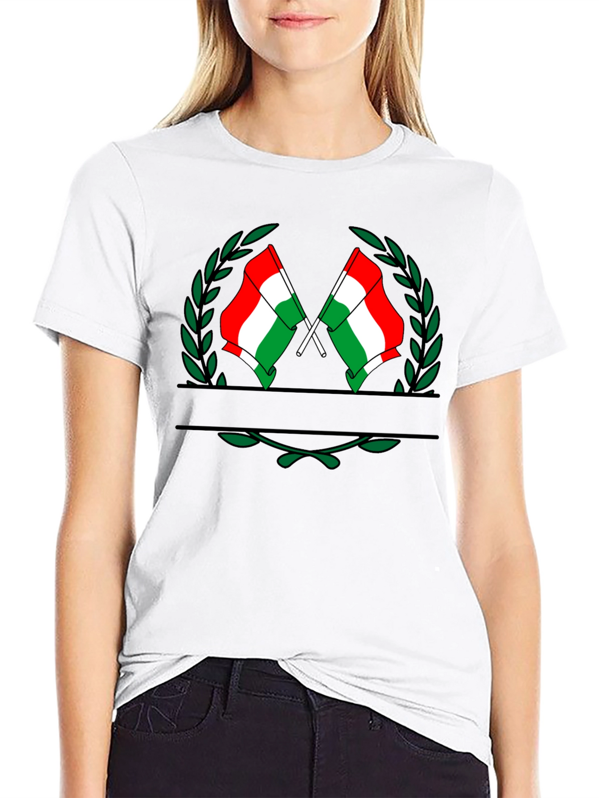Hungarian Flag Crest Black T-Shirt