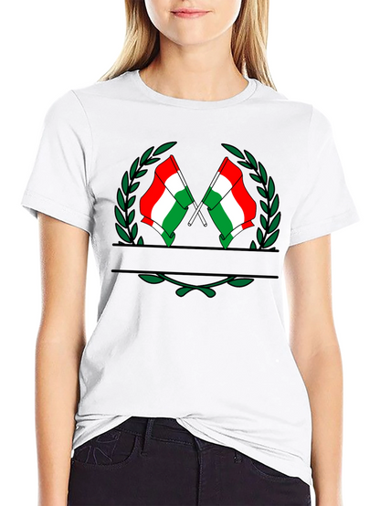 Hungarian Flag Crest Black T-Shirt