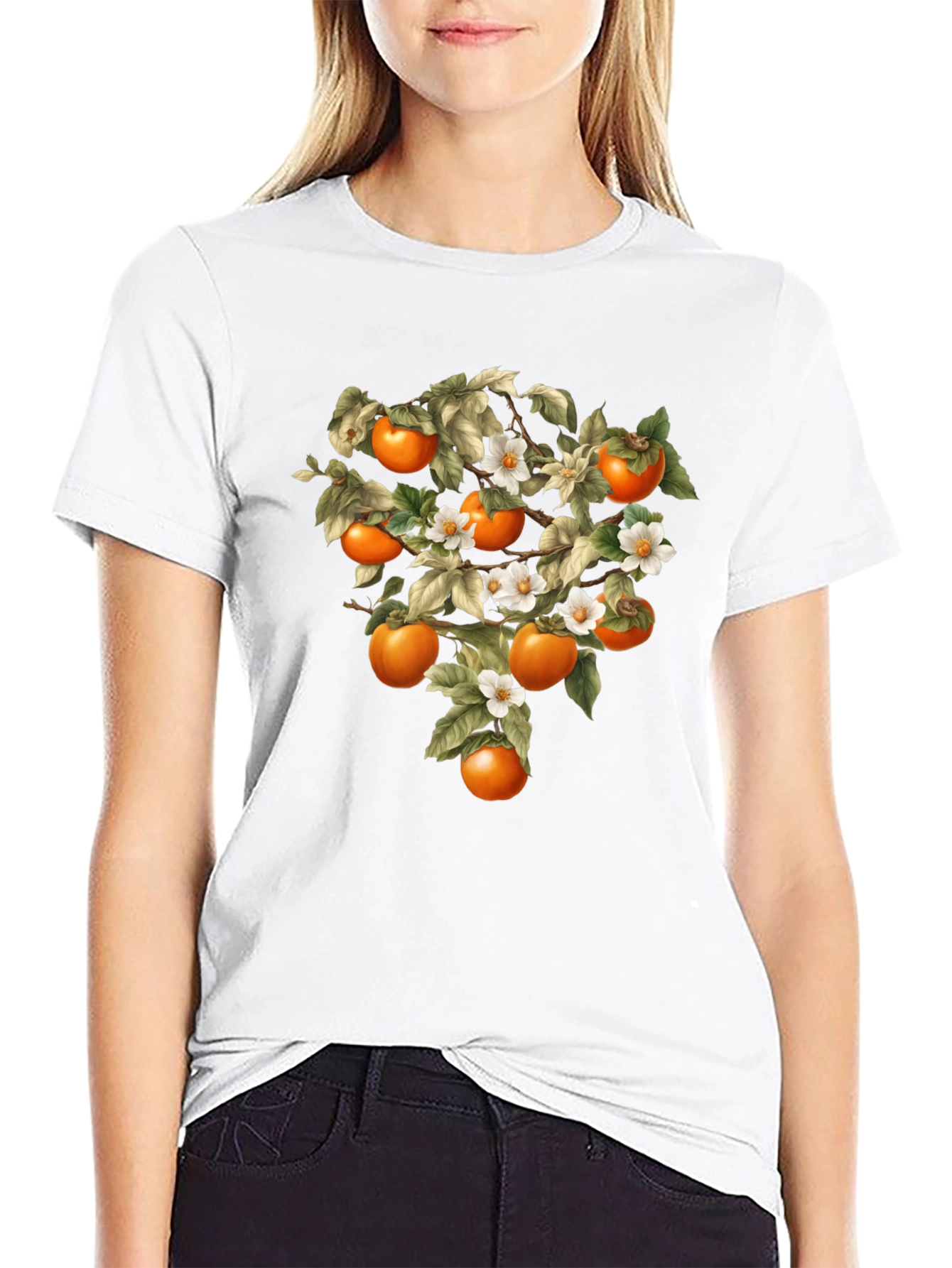 Botanical Persimmon Tree Graphic Tee