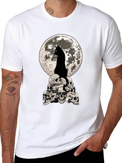 Cat Moon Skulls Graphic Tee
