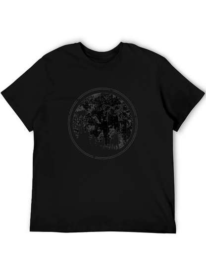 Nature Circle Graphic Tee - Black Cotton Blend