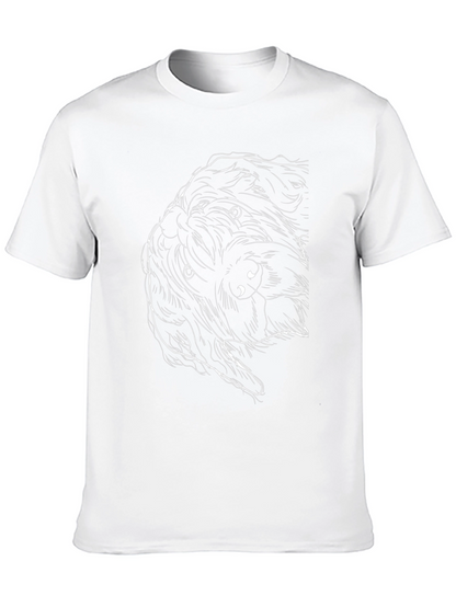 Dog Sketch T-Shirt - Black Cotton Tee