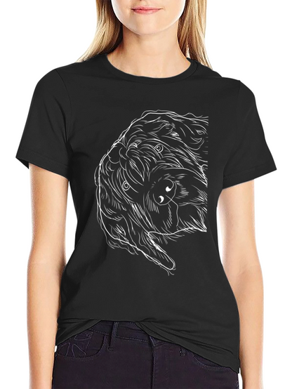Dog Sketch T-Shirt - Black Cotton Tee