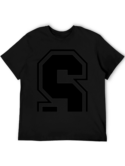 Bold Black Letter S Graphic T-Shirt - Modern Style