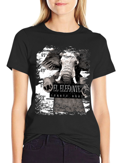 El Elefante Mugshot Mens Black Graphic T-Shirt