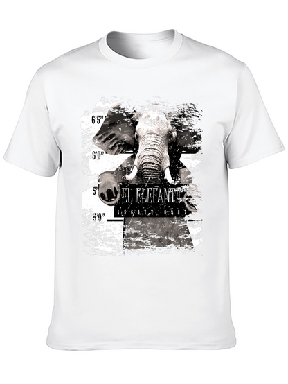 El Elefante Mugshot Mens Black Graphic T-Shirt