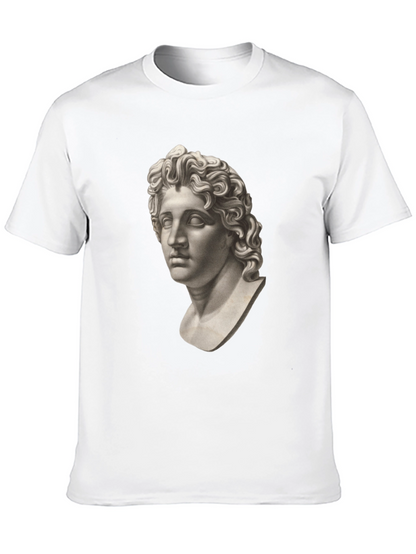 Statue Head Graphic Tee - Classic Black Cotton T-Shirt