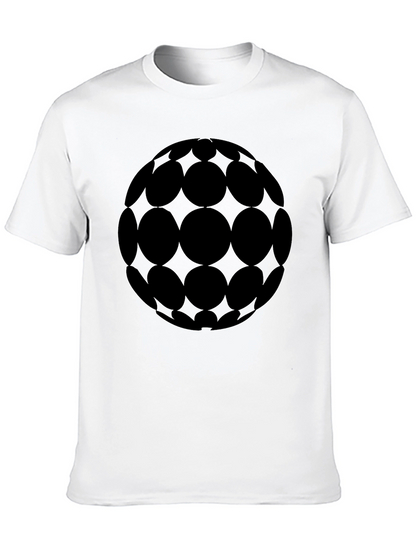 Geometric Sphere Graphic Tee - Stylish Black T-Shirt