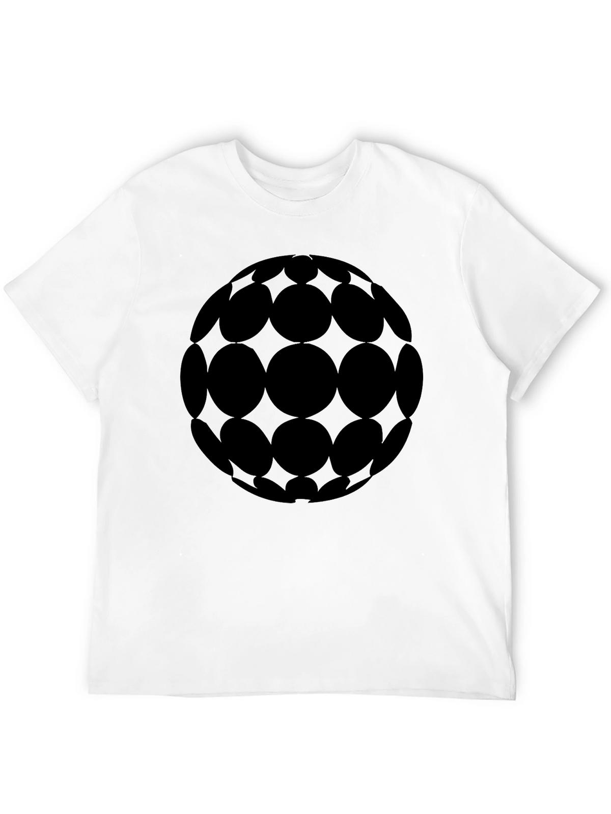 Geometric Sphere Graphic Tee - Stylish Black T-Shirt