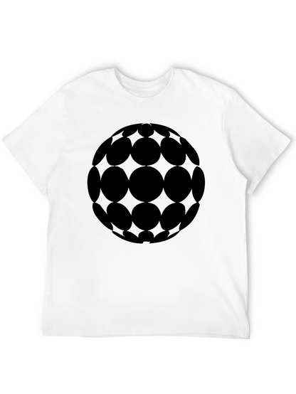 Geometric Sphere Graphic Tee - Stylish Black T-Shirt