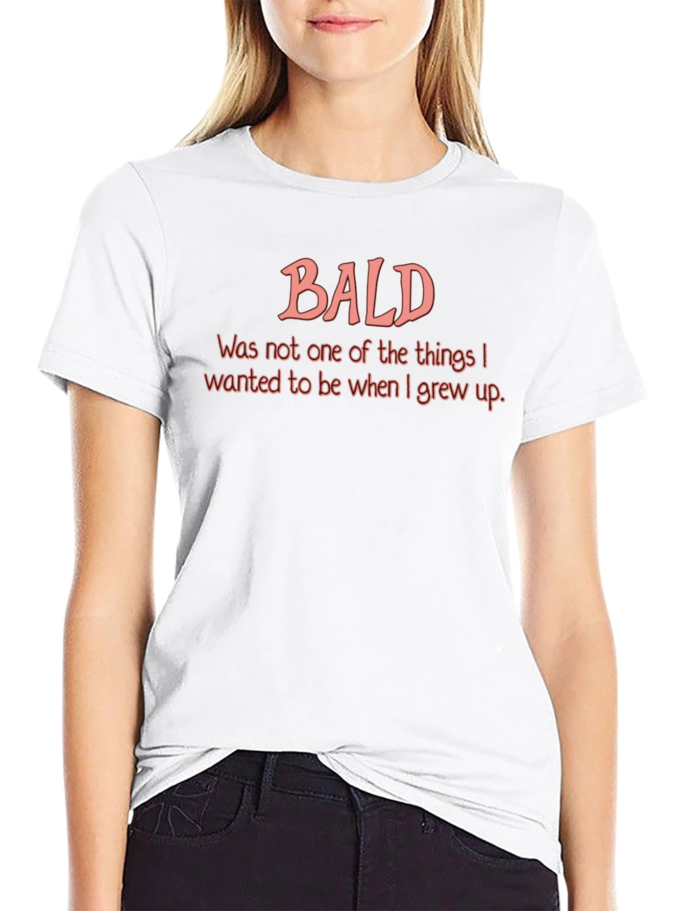 Humorous Bald T-Shirt - Mens Black Graphic Tee