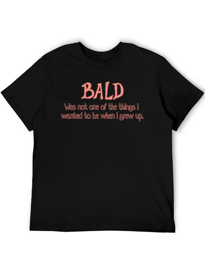 Humorous Bald T-Shirt - Mens Black Graphic Tee