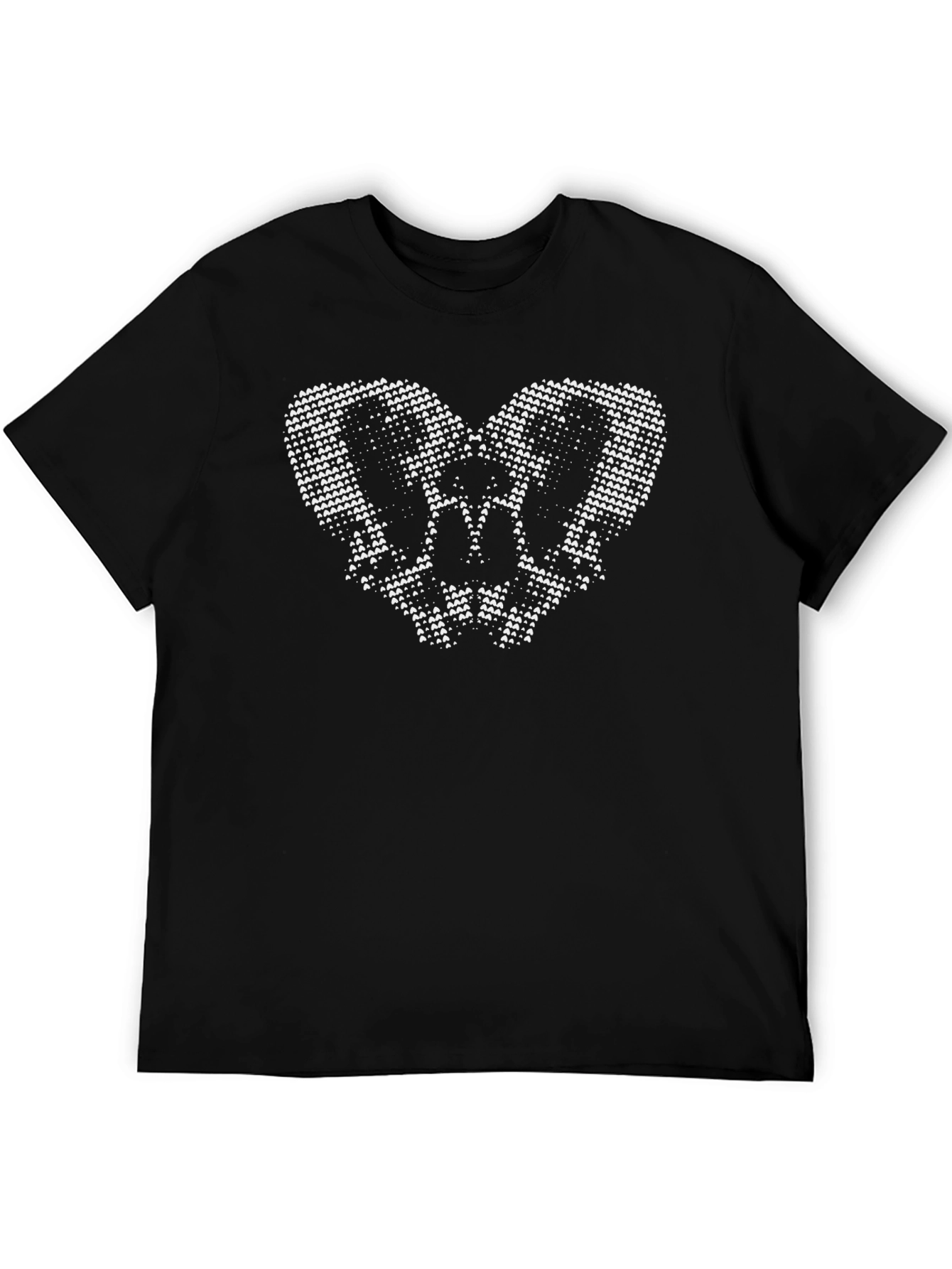 Heart Skull Graphic Black Tee